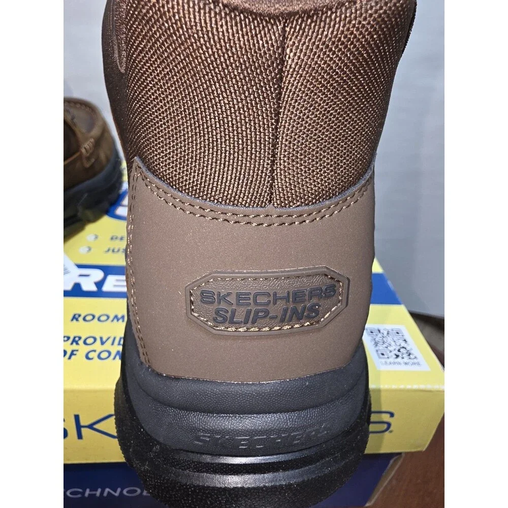 Skechers Slip-Ins Respected 2.0 Hagler Brown Boots Men's 11 Goodyear NWB